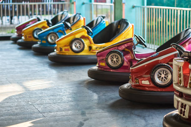 Gomel, Belarus - August 22 2019: Bumper car in amusement park