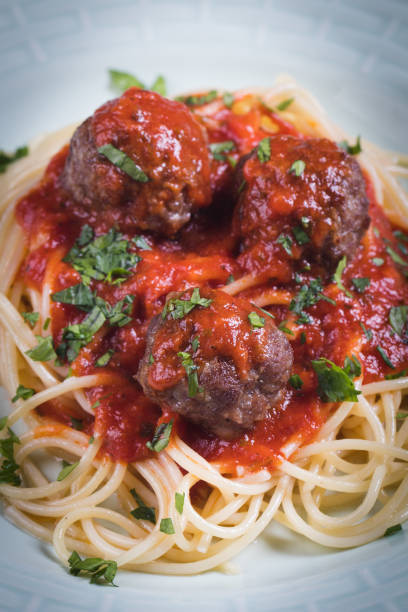 istock Meat balls with spaghetti pasta and tomato sauce 1189784817