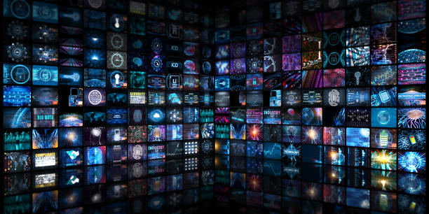 istock Media concept with TV screens 1189787964