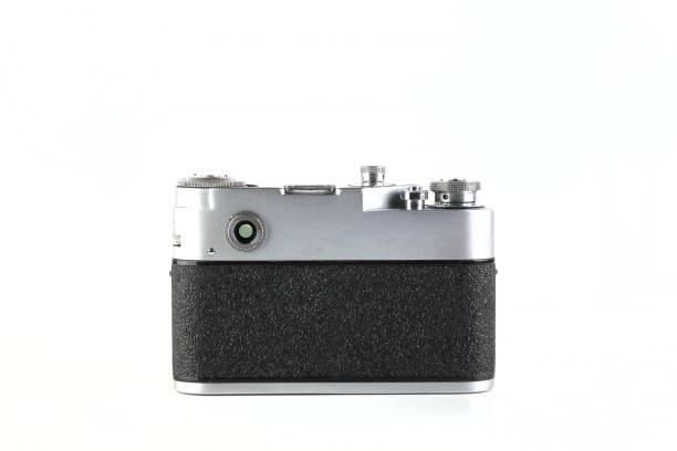 istock Rare old rangefinder film camera on white background. 1189788087