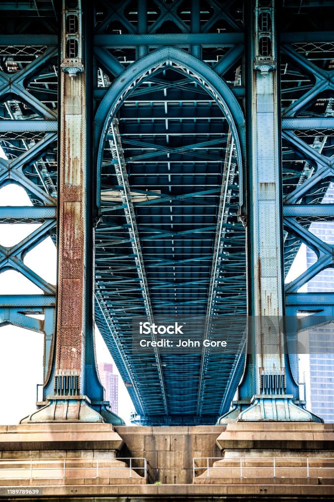 Beautiful section of a bridge When I was walking around the  Brooklyn bridge and took this photo . Apartment Stock Photo