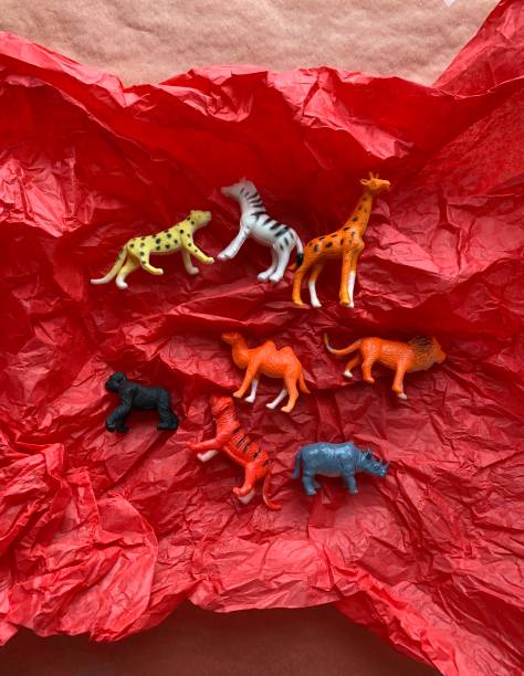 istock Toy Animals on Recycled Wrapping Paper 1189792749