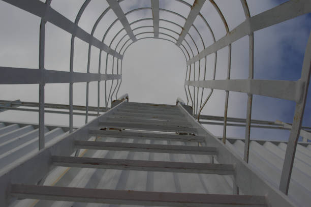 Iron stairs in an old industrial building