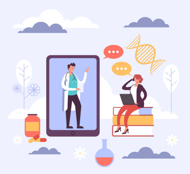 Online Doctor Consultation Concept Vector Flat Cartoon Graphic Design Illustration Stock Illustration - Download Image Now - iStock Online Doctor Consultation Concept Vector Flat Cartoon Graphic Design Illustration Stock Illustration - Download Image Now - iStock
