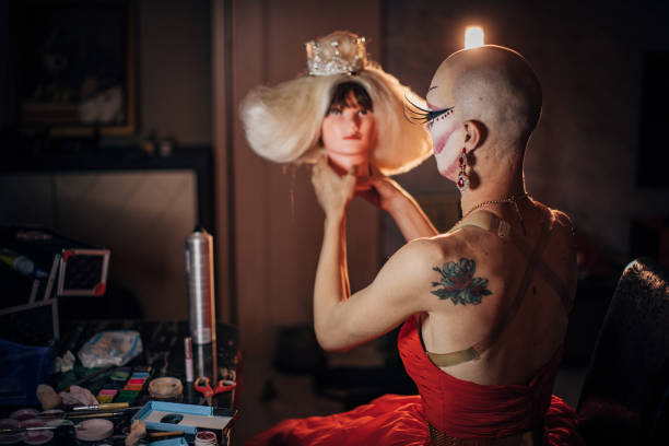 istock Transsexual man wears a dress 1189794676