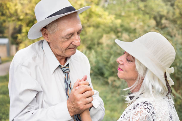 Senior couple in love stock photo