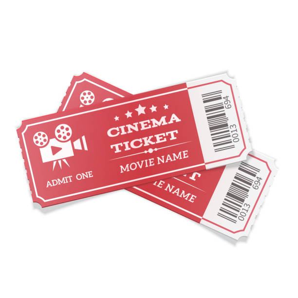 istock Realistic  pair of modern red movie tickets isolated on white background. 1189796582