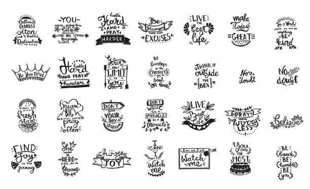 Vector Chalkboard phrase handwriting calligraphy. Black and white engraved ink art. Isolated quotes illustration element. Vector Chalkboard phrase handwriting monogram calligraphy. Black and white engraved ink art. Hand lettering graphic desing. Isolated quotes illustration element. save the date font stock illustrations