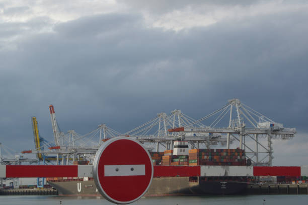 istock Cargo Cranes in Industrial Port 1189800955