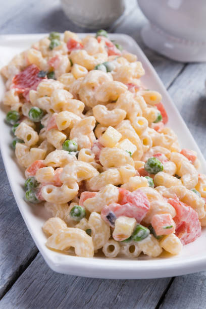 istock Homemade macaroni salad with vegetables 1189805314