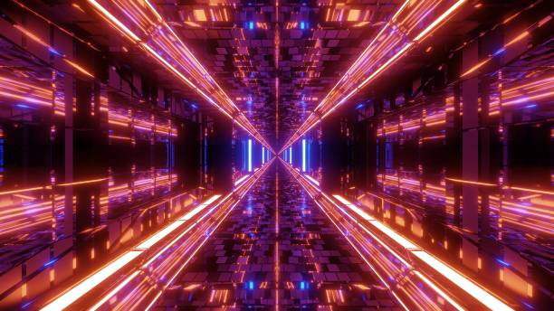 istock technical futuristic glass tunnel corriidor with metal bricks texture 3d illustration wallpaper background 1189806805