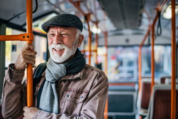 istock Senior Man in the Bus 1189809555