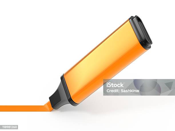 Pomarańczowy Zakreślacz - zdjęcia stockowe i więcej obrazów Atrament - Atrament, Bez ludzi, Fluorescencyjny