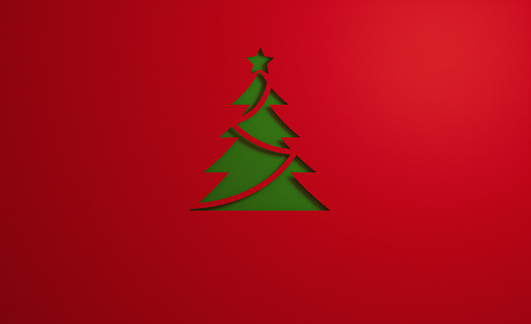 Abstract Christmas tree, 3D generated image.