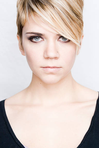 istock Beautiful Blond with Blue Eyes and short hair 118982413
