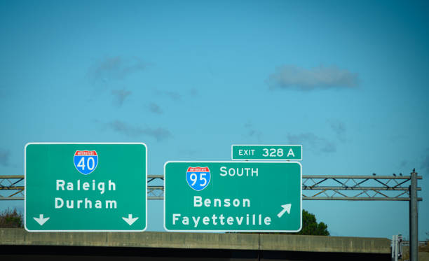 i-40 et i-95 junction. - interstate 95 photos et images de collection