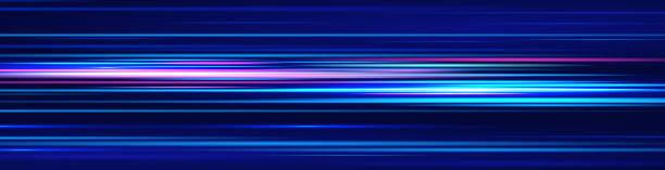 ilustraciones, imágenes clip art, dibujos animados e iconos de stock de movimiento de líneas azules. - colors neon color blurred motion motion