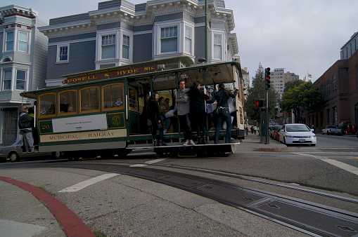 San Francisco, California, USA - 23rd May 2015 : View of a typical Cable Car of the Powell & Hyde line in San Francisco, USA