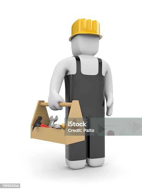 Arbeiter Mit Toolbox Stockfoto und mehr Bilder von Arbeiten - Arbeiten, Arbeiter, Bauarbeiter