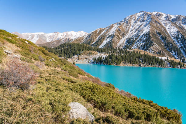 istock Lake with turquoise water surrounded by a mountain massif 1189831811