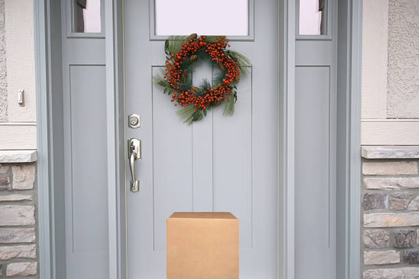 istock Christmas Package at Door 1189832301