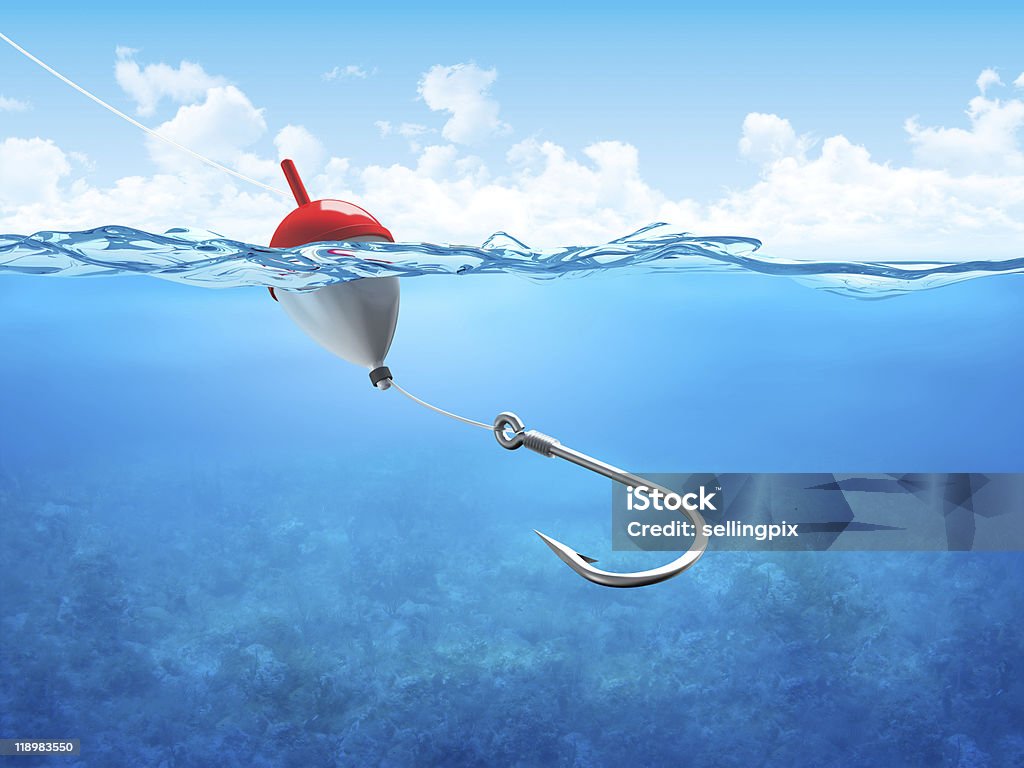 Float Fishing Line And Hook Underwater Vertical Stock Photo - Download  Image Now - Fishing Hook, Fishing Bobber, Water - iStock