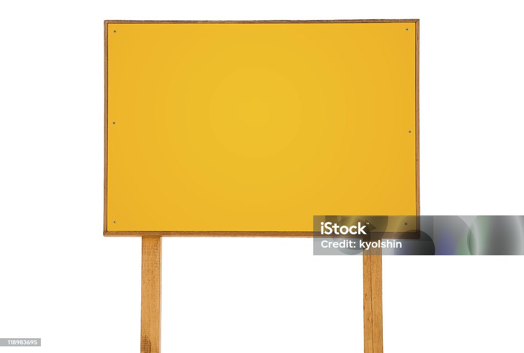 Cartello giallo vuoto - Foto stock royalty-free di Affissione