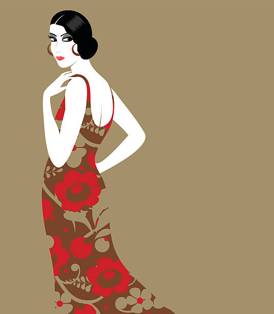 ilustraciones, imágenes clip art, dibujos animados e iconos de stock de retro mujer - 1920s style illustrations