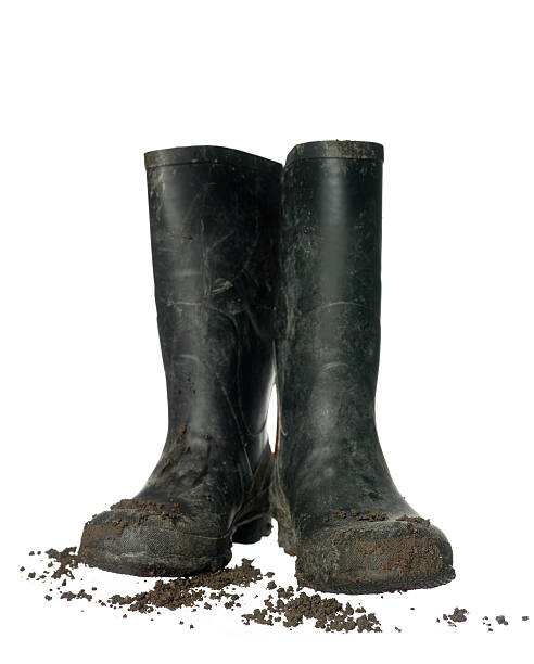 dirty boots stock photo