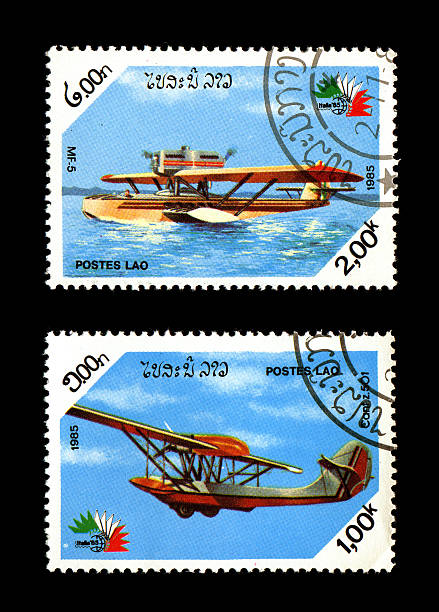 istock Aircraft Plane Postage Stamp Propeller Seaplane 118985834