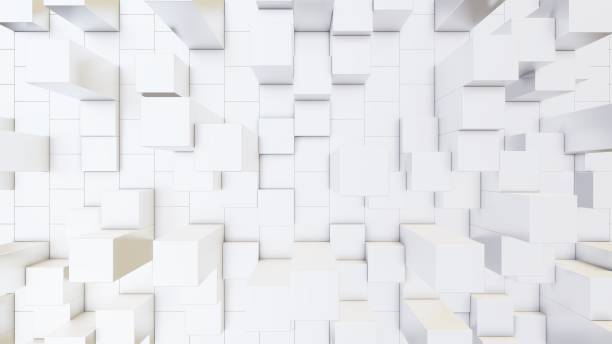 istock Abstract 3D illustration of white cubes background 1189862366