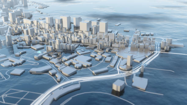 istock 3D illustration. Futuristic City 1189862455