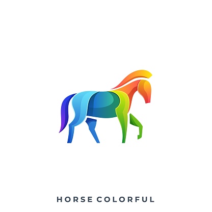 Horse Colorful Design concept Illustration Vector Template. Suitable for Creative Industry, Multimedia, entertainment, Educations, Shop, and any related business.