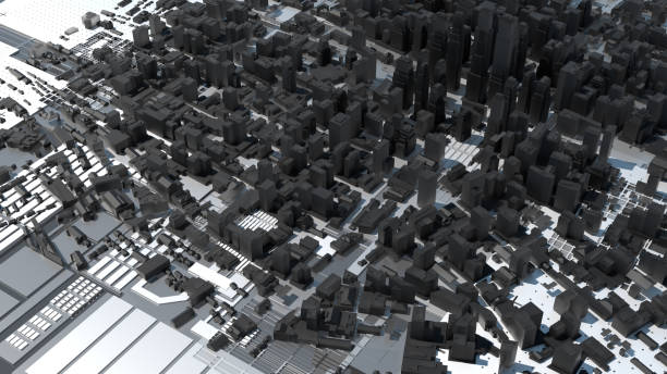 istock Futuristic 3D City, Aerial View 1189864531