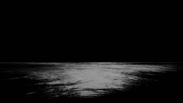 Black Background with Spotlight to Stone Ground. 3D illustration
