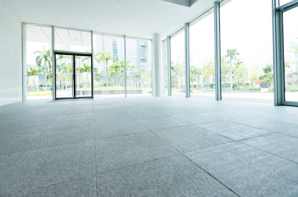 istock Bright lobby in morden office building 1189872824