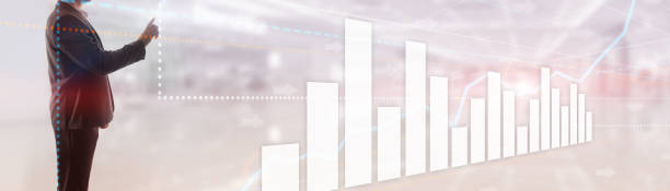 istock lines and arrows going perspective. Stock Market chart. Presentation background. 1189873590