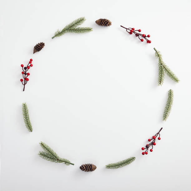 istock Evergreen tree branch and red berries 1189873817