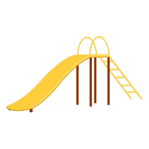 Yellow Slide Yellow Slide - Cartoon Vector Image sliding stock illustrations