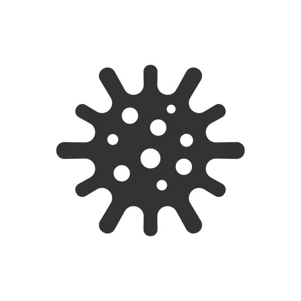 ilustraciones, imágenes clip art, dibujos animados e iconos de stock de icono de bacterias de la enfermedad en estilo plano. ilustración vectorial de alergia sobre fondo blanco aislado. concepto de negocio de virus de microbios. - moldura