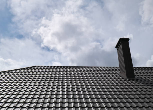 istock Metal roof and sky clouds 1189881694