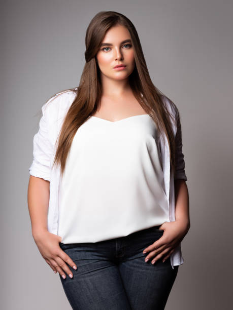 istock Young beautiful woman. Plus size model 1189884786