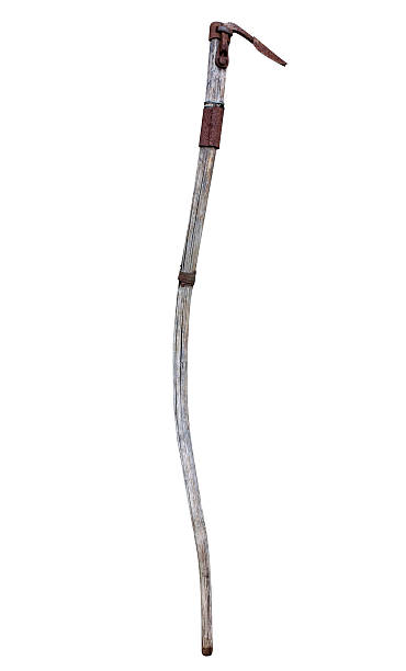 istock Old rusty Scythe isolated on white background, copy space 118988870
