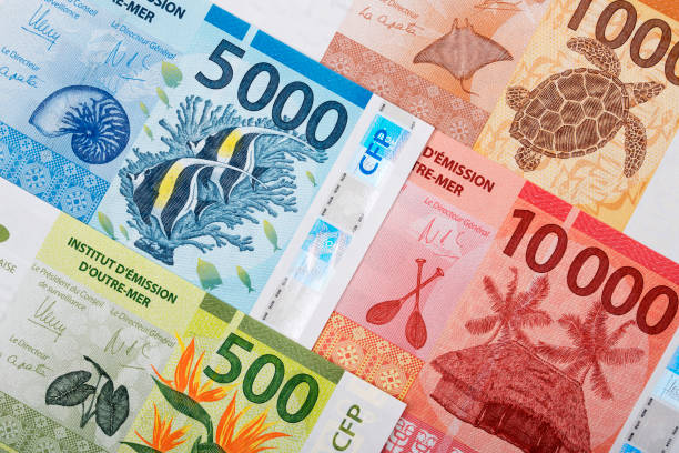 istock French Pacific Territories money - Franc a background 1189889083