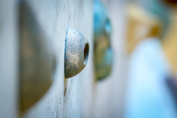 a climbing wall in close-up view