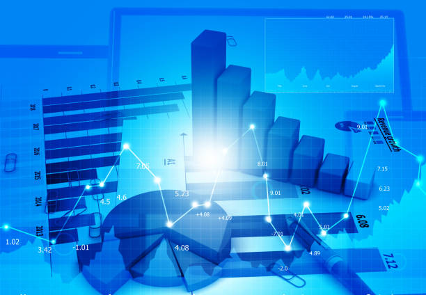 istock Digital graph chart of stock market and exchange 1189891934