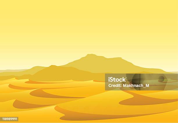 Pustyni Z Dunes - Stockowe grafiki wektorowe i więcej obrazów Bez ludzi - Bez ludzi, Gorąco, Grafika wektorowa