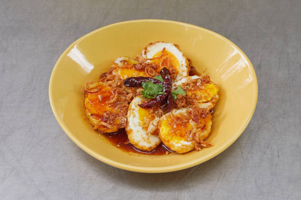 istock Boiled egg fried with tamarind sauce, Thai cuisine 1189902651