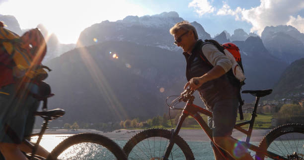 Next to lake and famous Dolomite view