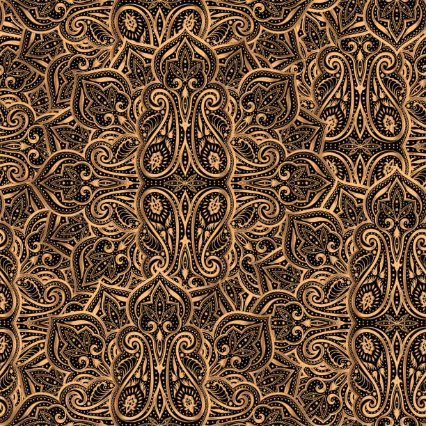 istock Luxury pattern vector seamless. Arabic mandala paisley royal background. Floral design for Christmas party 1189906938